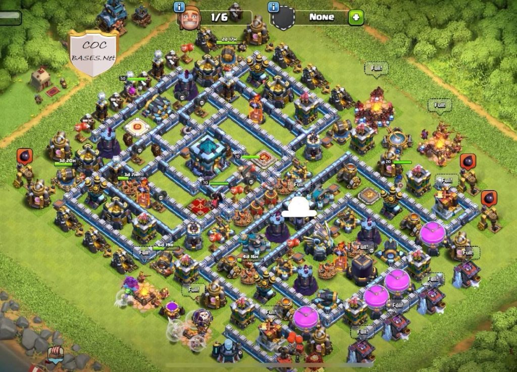 coc th13 war base layout link anti 3 star