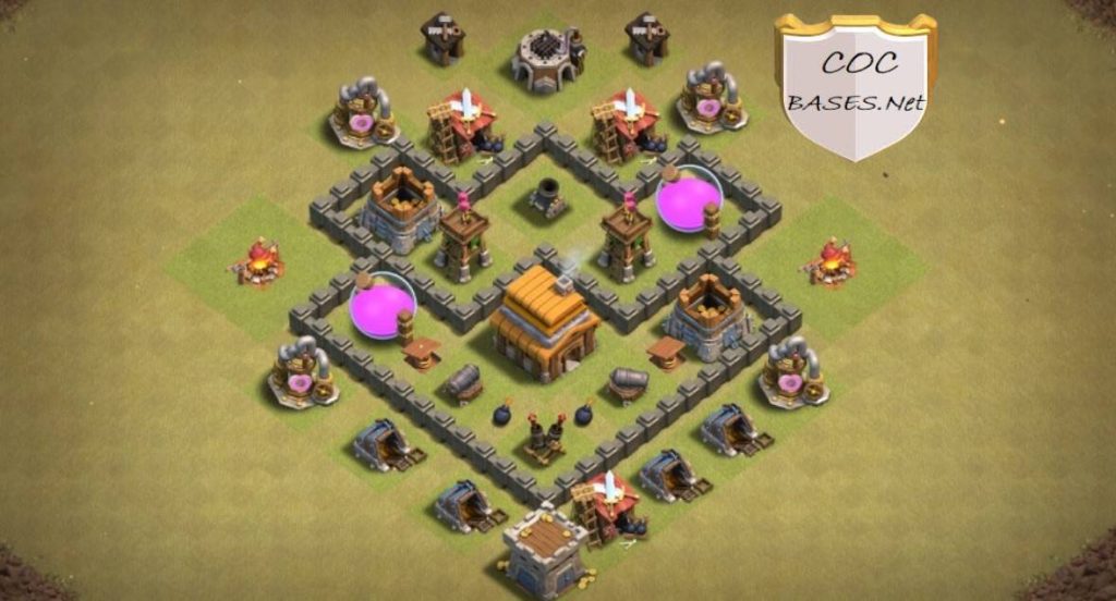 coc th4 farming base