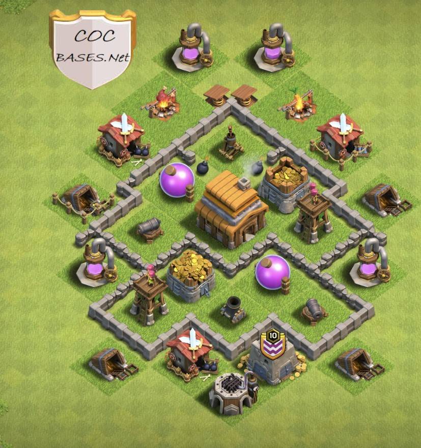 coc th4 new trophy base