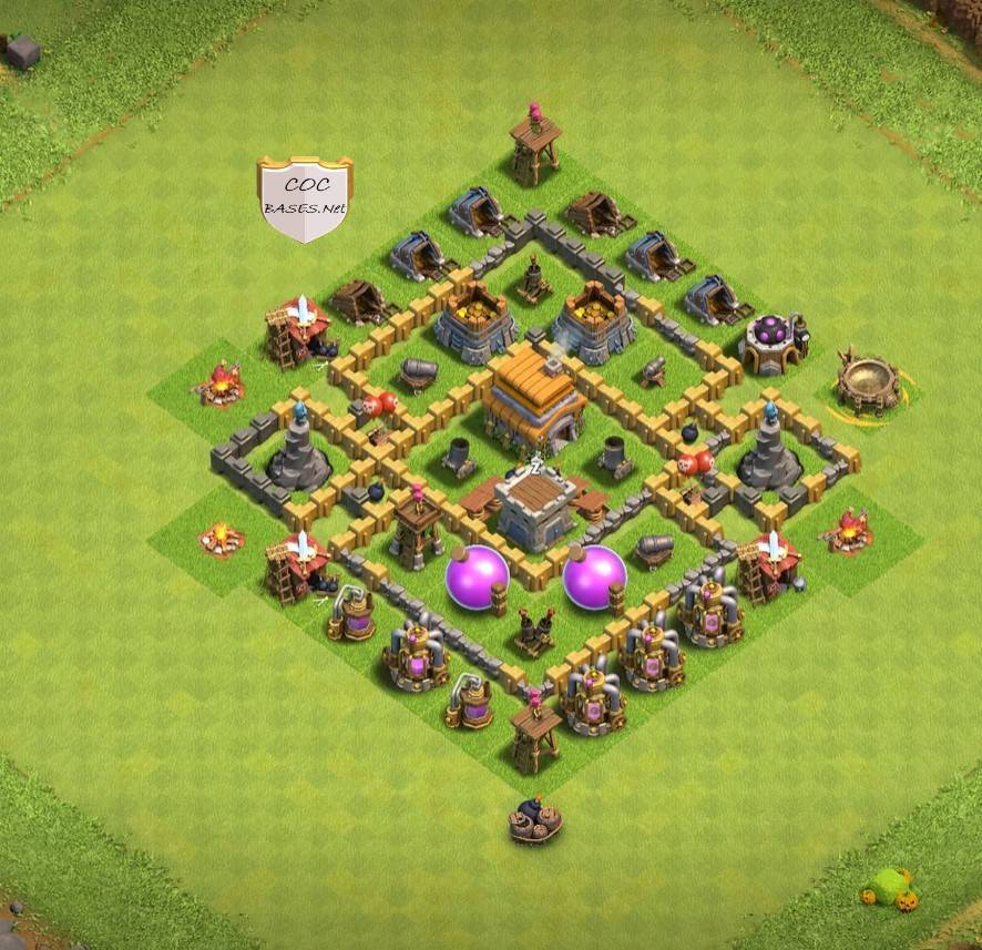 coc th6 new hybrid base