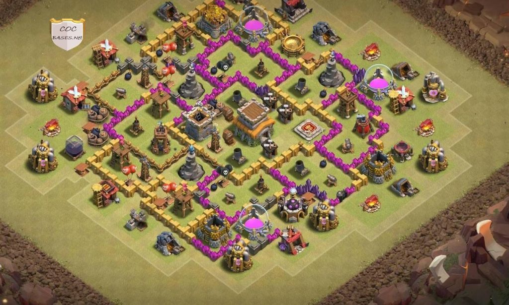 coc th8 base with link