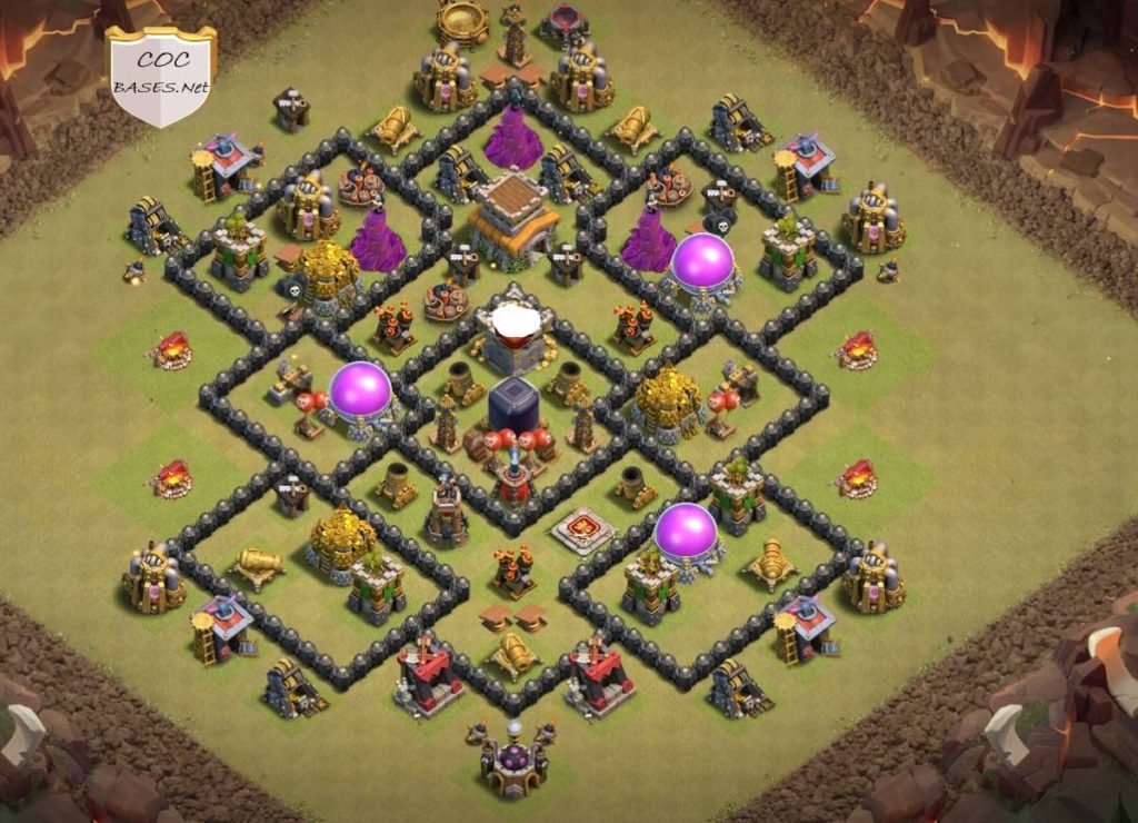 coc th8 war base anti 2 star