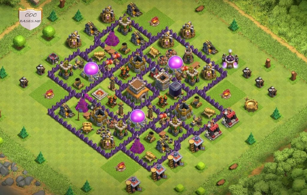 coc th8 war base layout link