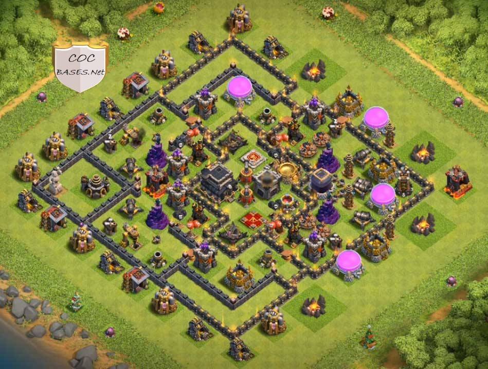 coc th9 trophy base build