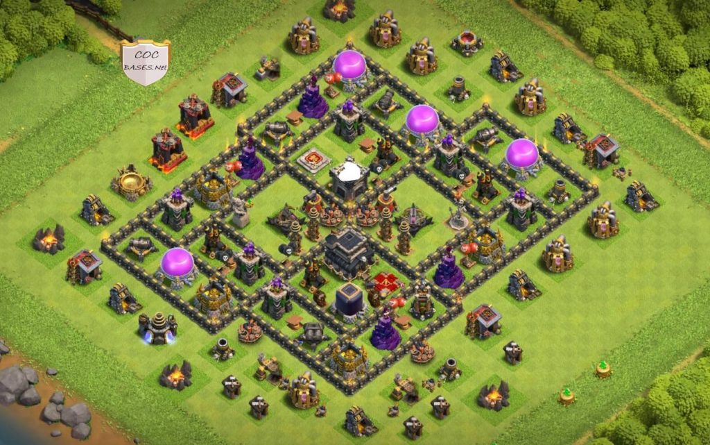 coc th9 trophy base design map link download