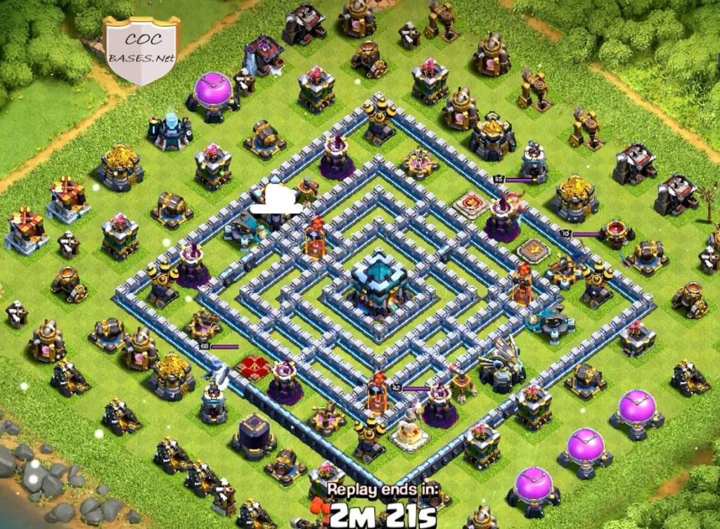 coc town hall 13 trophy base