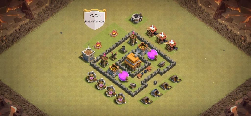 coc town hall 4 farming base