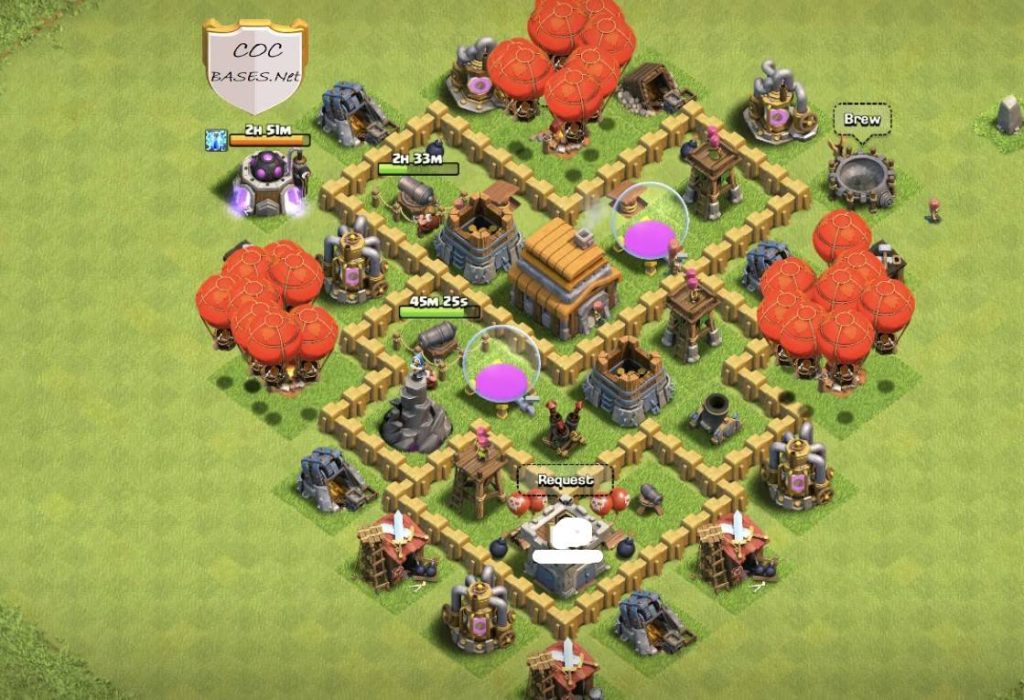 coc town hall 5 farming base