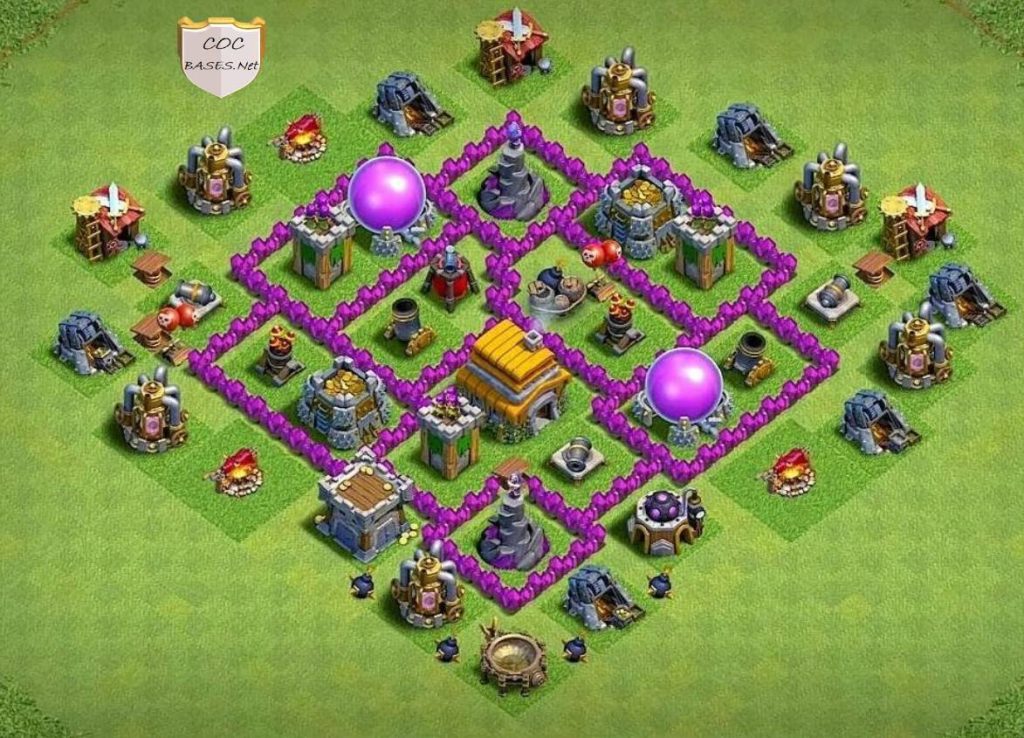 coc town hall 6 hybrid layout design link download