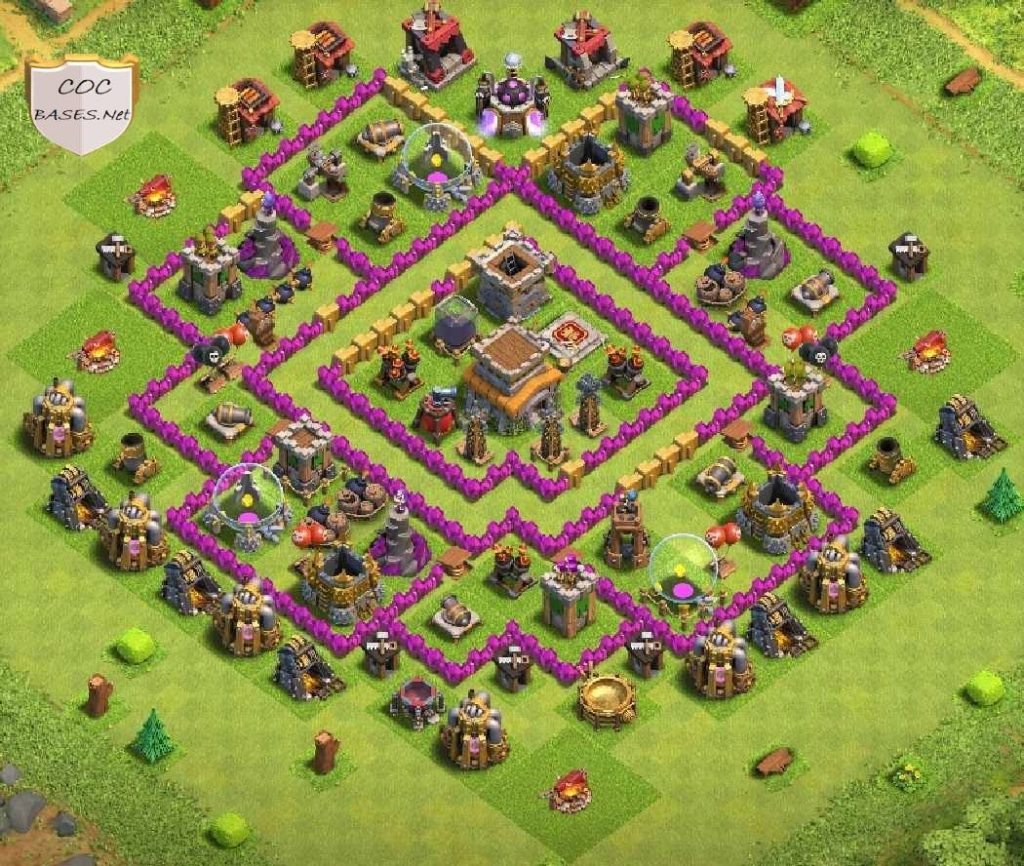 coc town hall 8 war base anti dragon and pekka