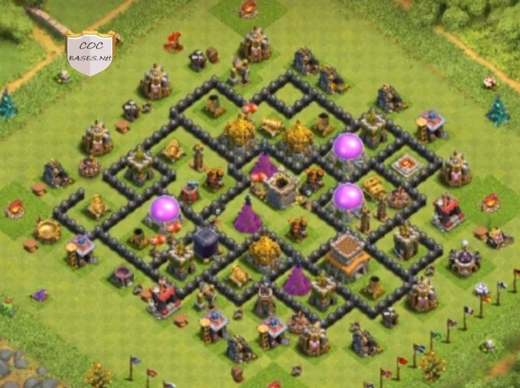 coc town hall 8 war base anti dragon and pekka link