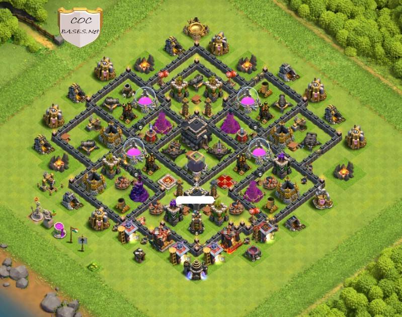 coc town hall 9 trophy base