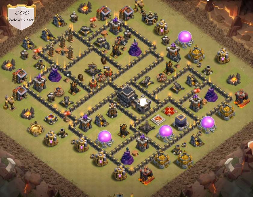 coc town hall 9 war layout anti valkyrie