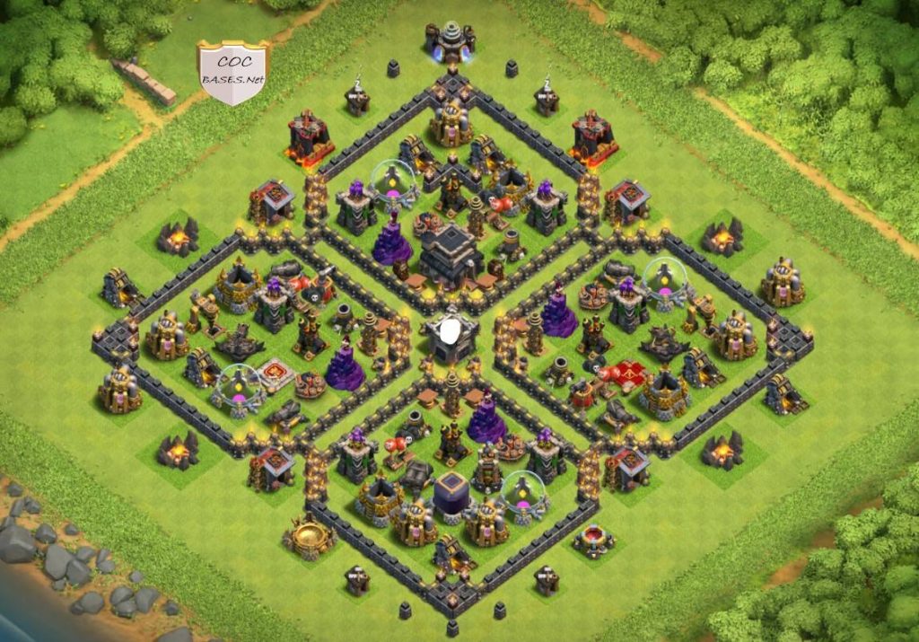 coc trophy town hall 9 base anti all troops