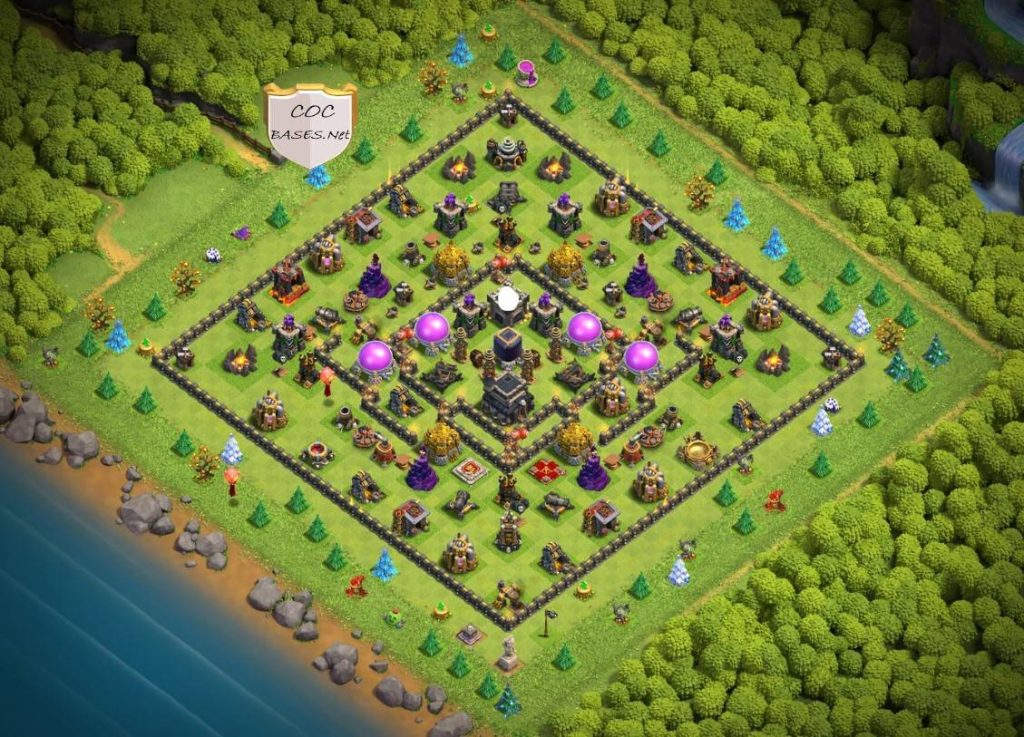 coc trophy town hall 9 base layout and links