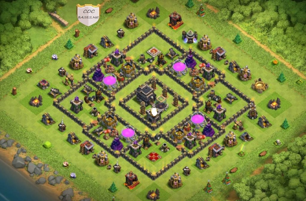 coc trophy town hall 9 base layout link