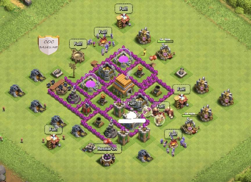 elixir and gold protection layout town hall 6