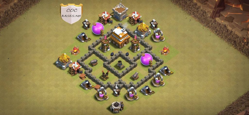 exceptional town hall 4 base anti 2 star