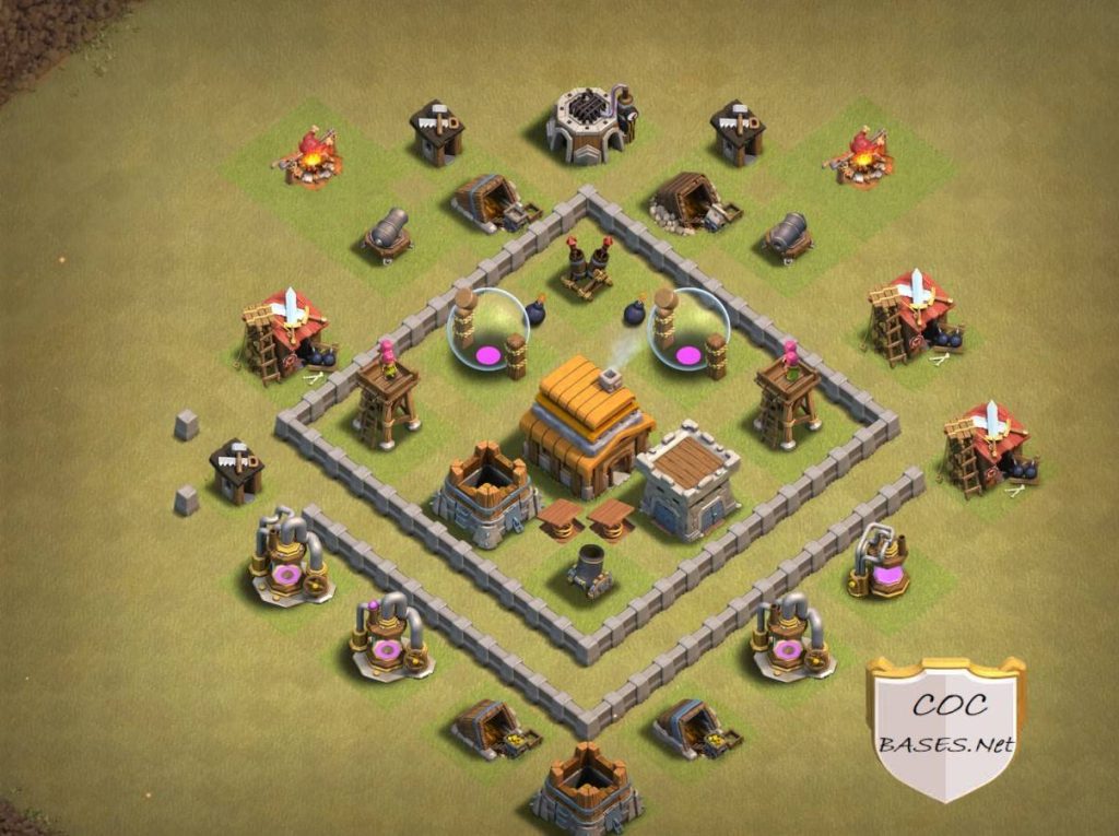 exceptional town hall 4 farming base anti 2 star