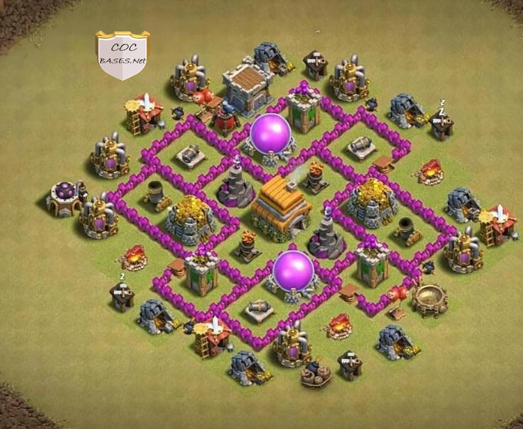 exceptional town hall 6 hybrid base anti 2 star
