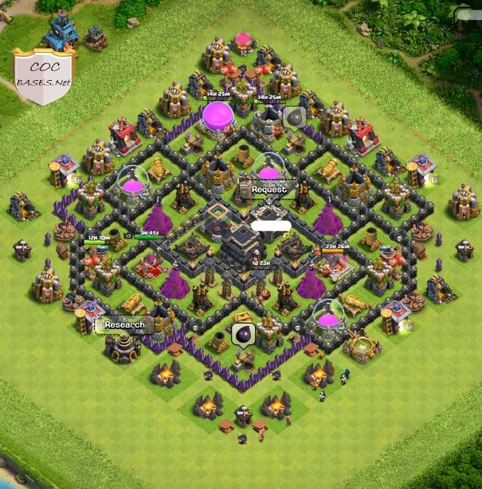 exceptional town hall 9 trophy base anti 2 star