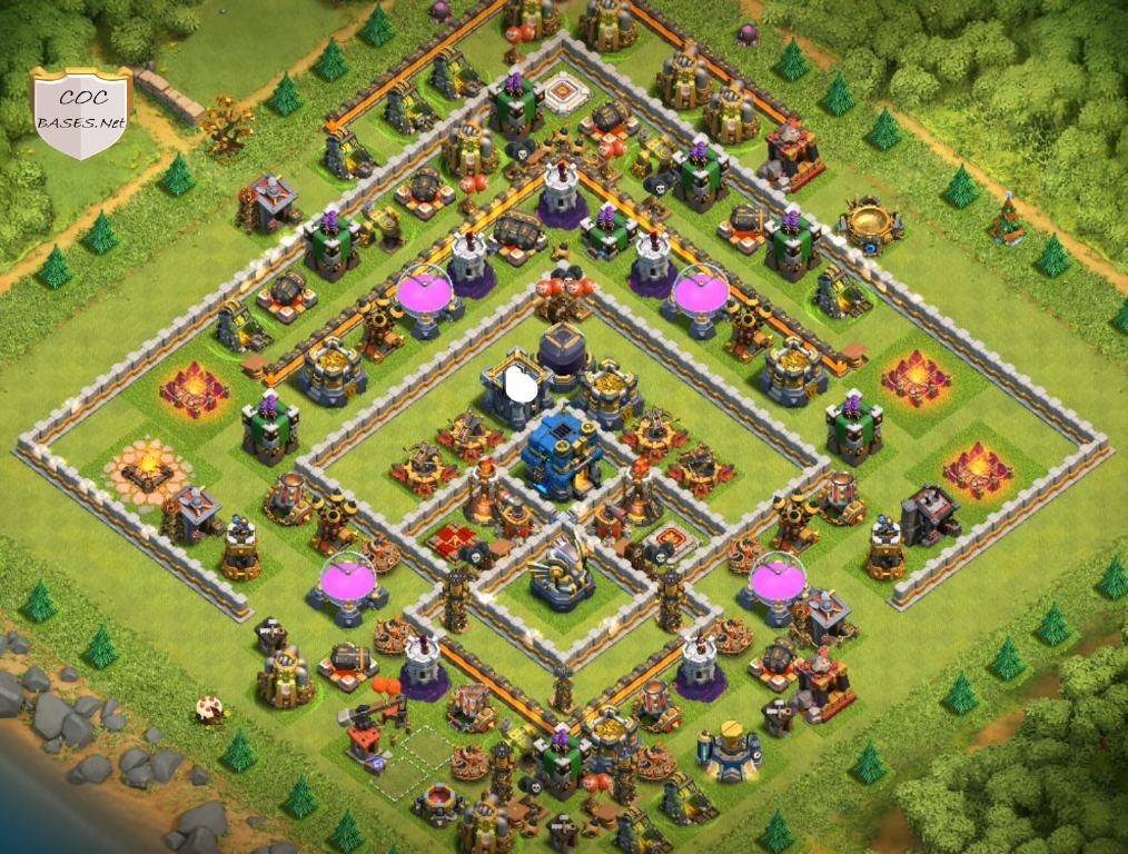 gold and elixir protection coc town hall 12 design download