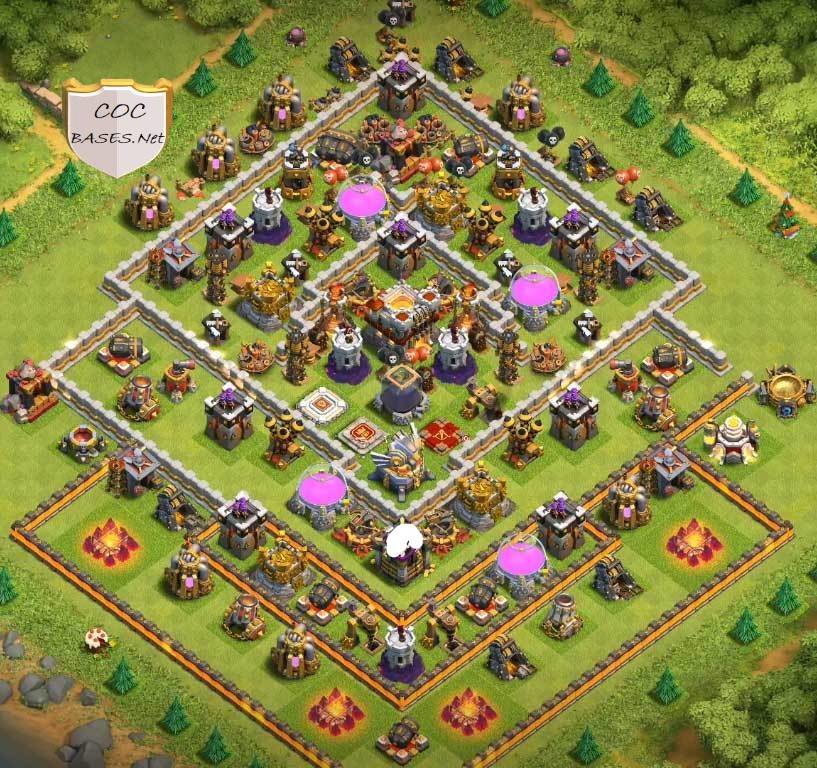 gold and elixir protector base th11 coc