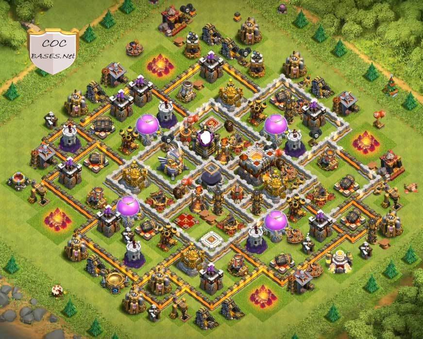 gold and elixir protector base town hall 11 coc