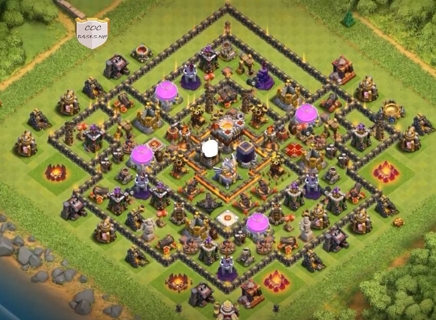 hybrid base clash of clans town hall 11 picture design