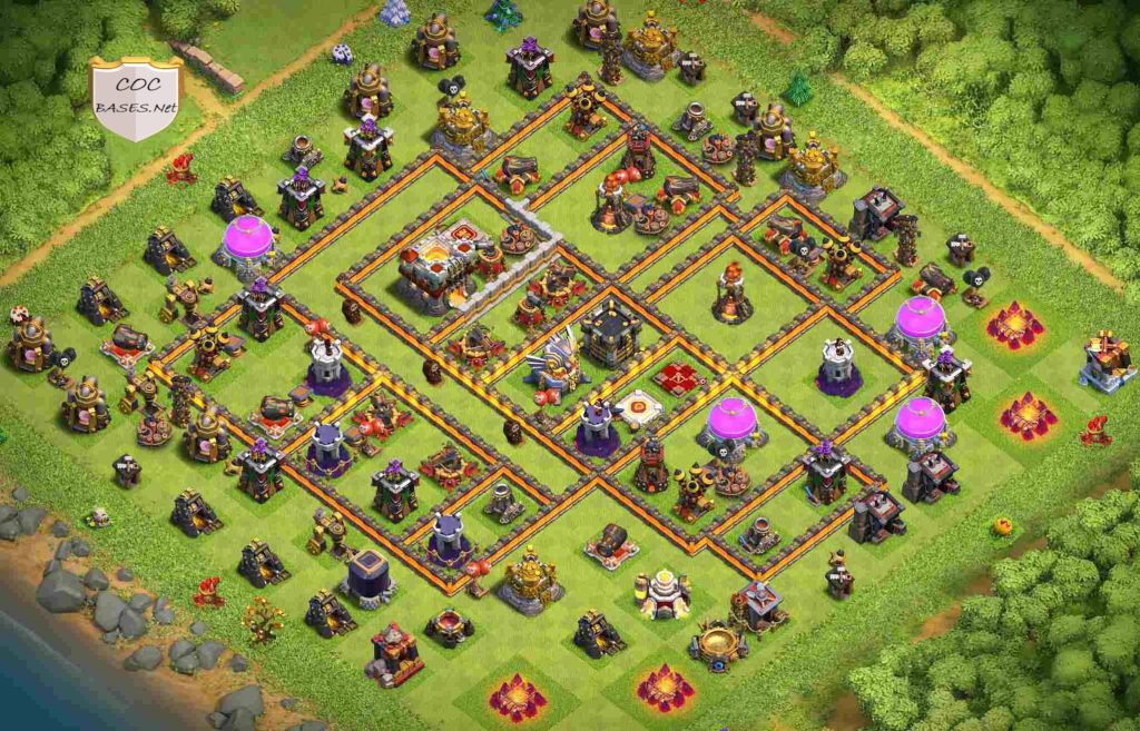 hybrid base coc town hall 11 pic design download