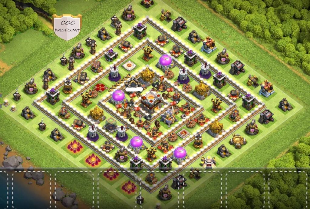 th11 farming base clan castle center