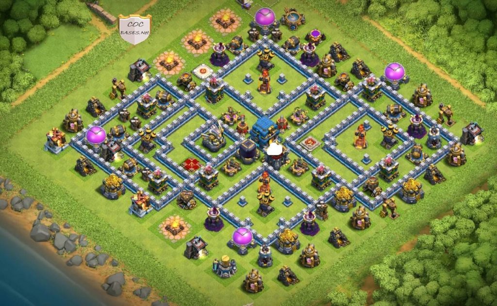 th12 farming base clan castle center