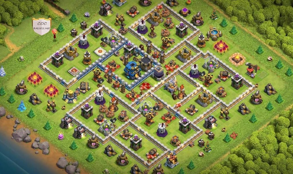 th12 war base anti zap dragon