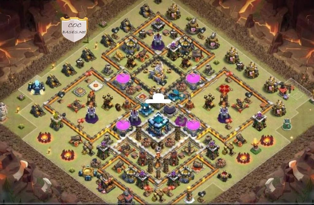 th13 trophy base clan castle center