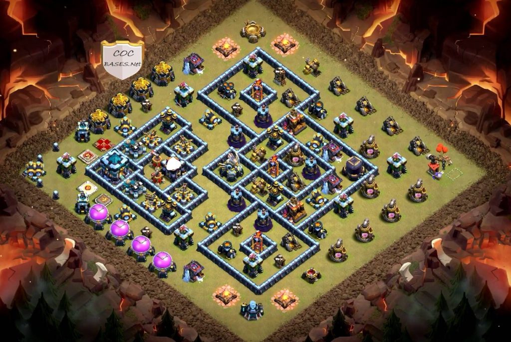 th13 war base clan castle center