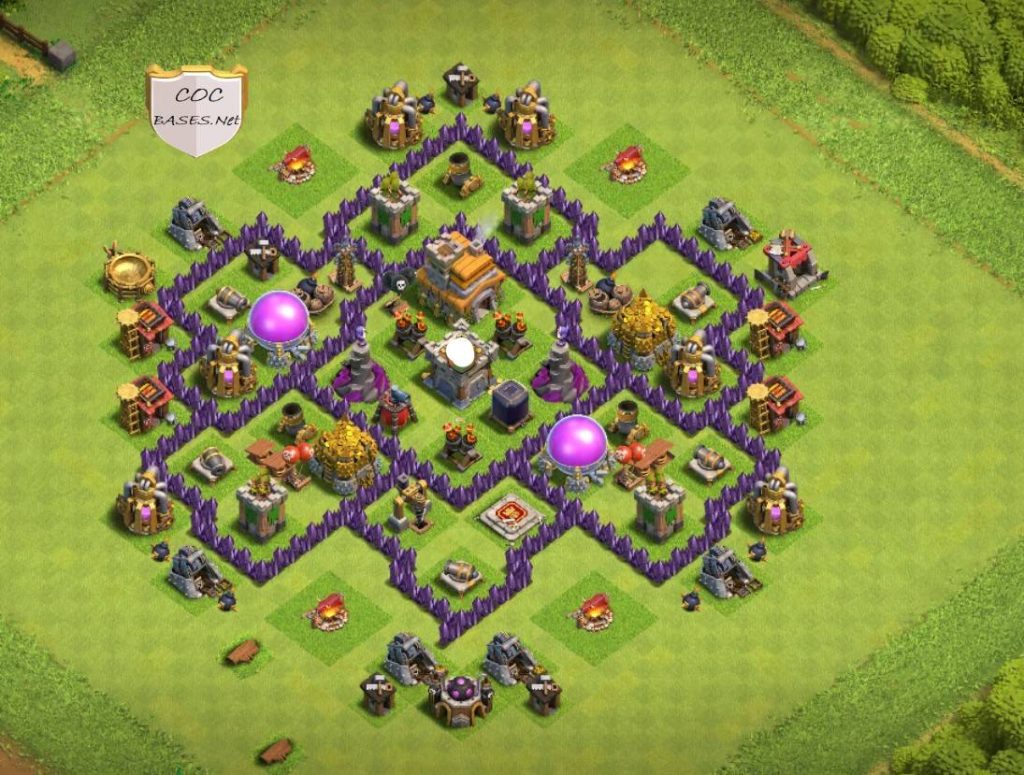th7 farming base clan castle center