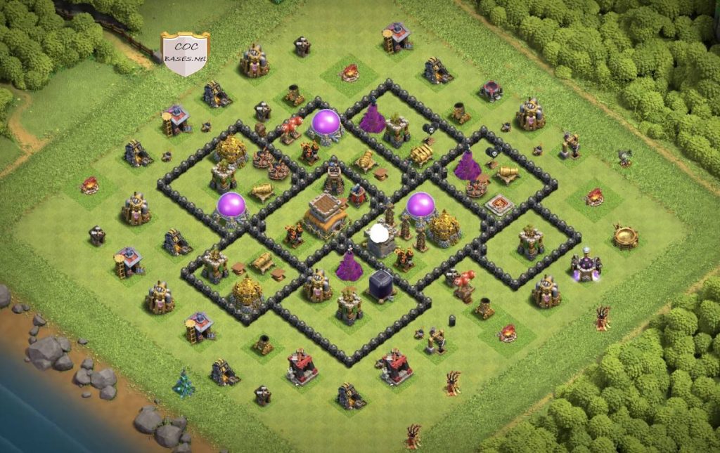 th8 hybrid base clan castle center