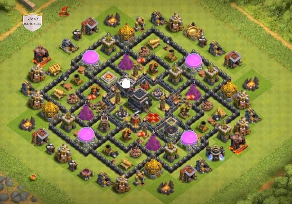 th9 hybrid base clan castle center