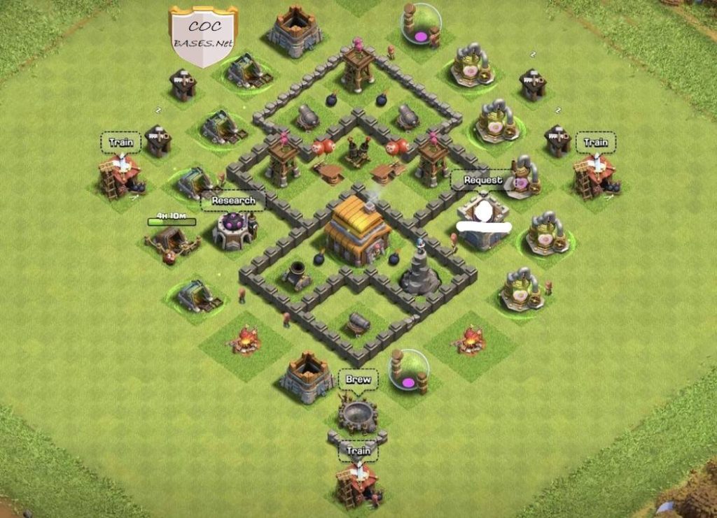 the best town hall 5 trophy base