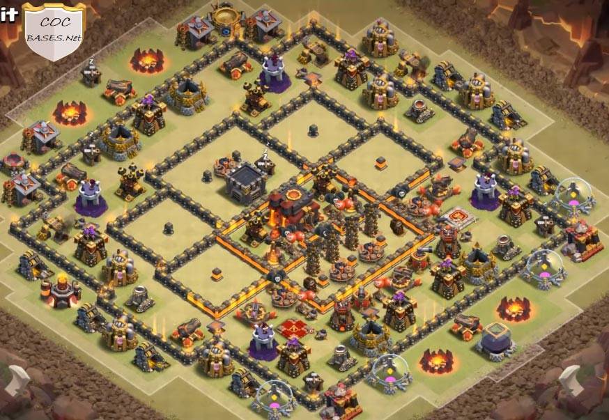town hall 10 base best defence copy layout