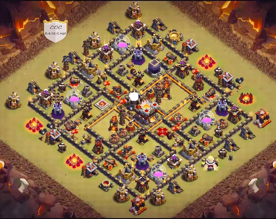 town hall 10 clash of clans trophy pushing base design layout pic download