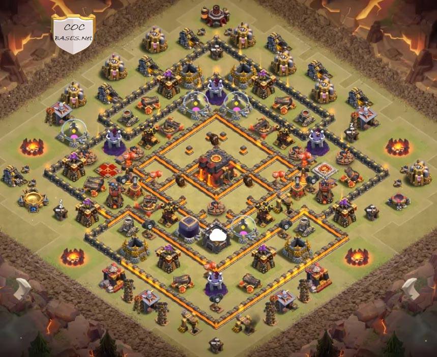 town hall 10 clash of clans trophy pushing base design layout picture download