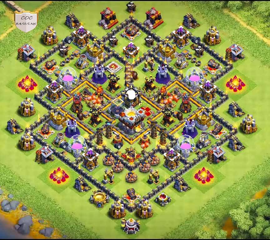 town hall 10 clash of clans trophy pushing base design layout