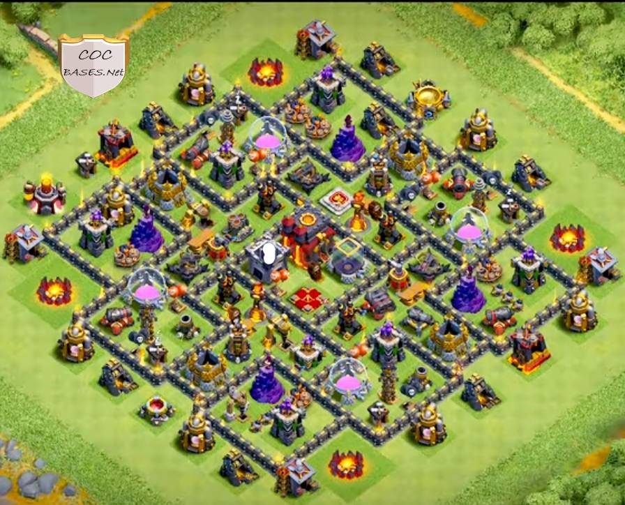 town hall 10 coc trophy pushing base design layout