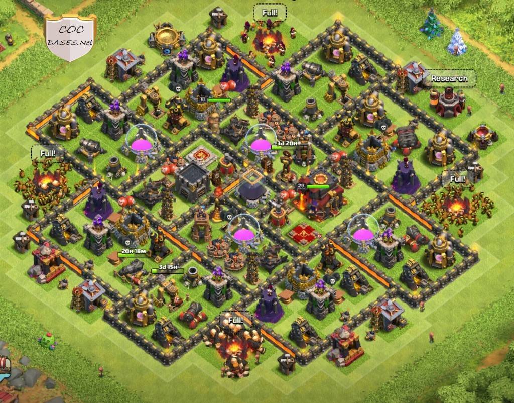 town hall 10 hybrid layout anti all troops