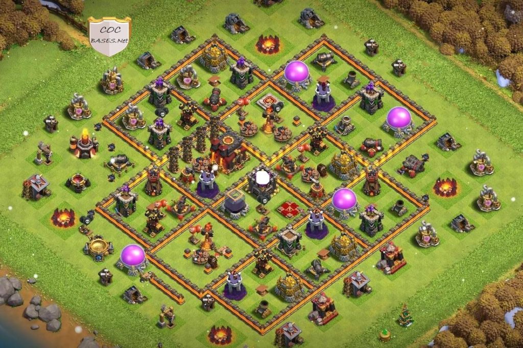 town hall 10 hybrid layout with download link