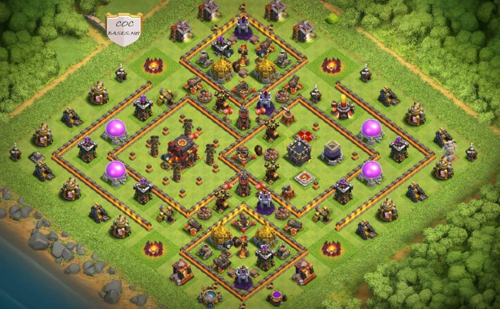 town hall 10 war max base Anti 3 star