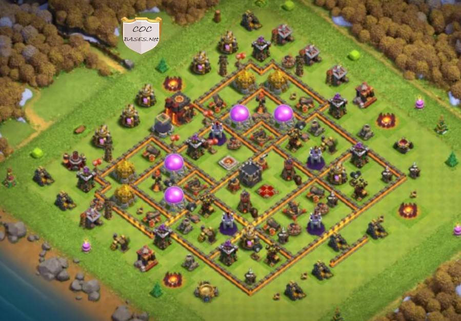 town hall 10 war trap base