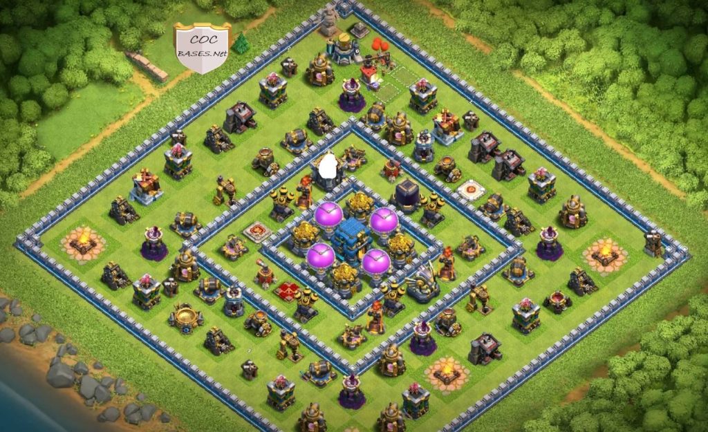 town hall 12 hybrid base with link