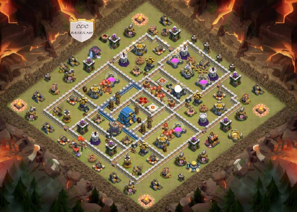 town hall 12 war base links with hero pets